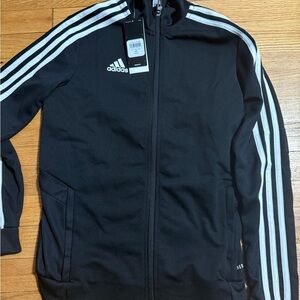 Adidas Men's Black and White Track Jacket